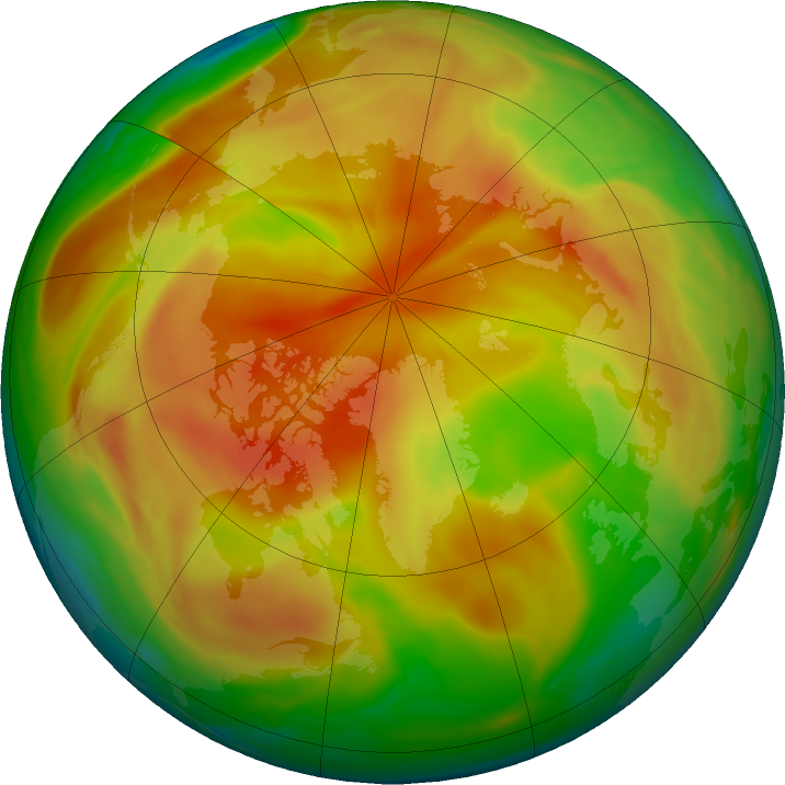 Arctic ozone map for 16 April 2022